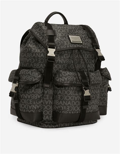 mochilas dolce gabbana - Dolce & Gabbana Coated Jacquard Backpack .